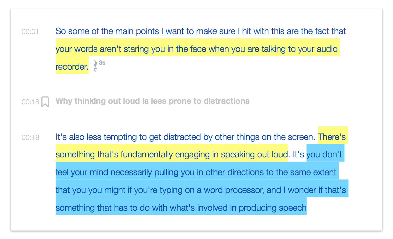 Overcoming Writer’s Block with Automatic Transcription